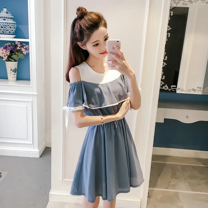 Женское платье Kawaii повседневное облегающее трапециевидной формы с высокой