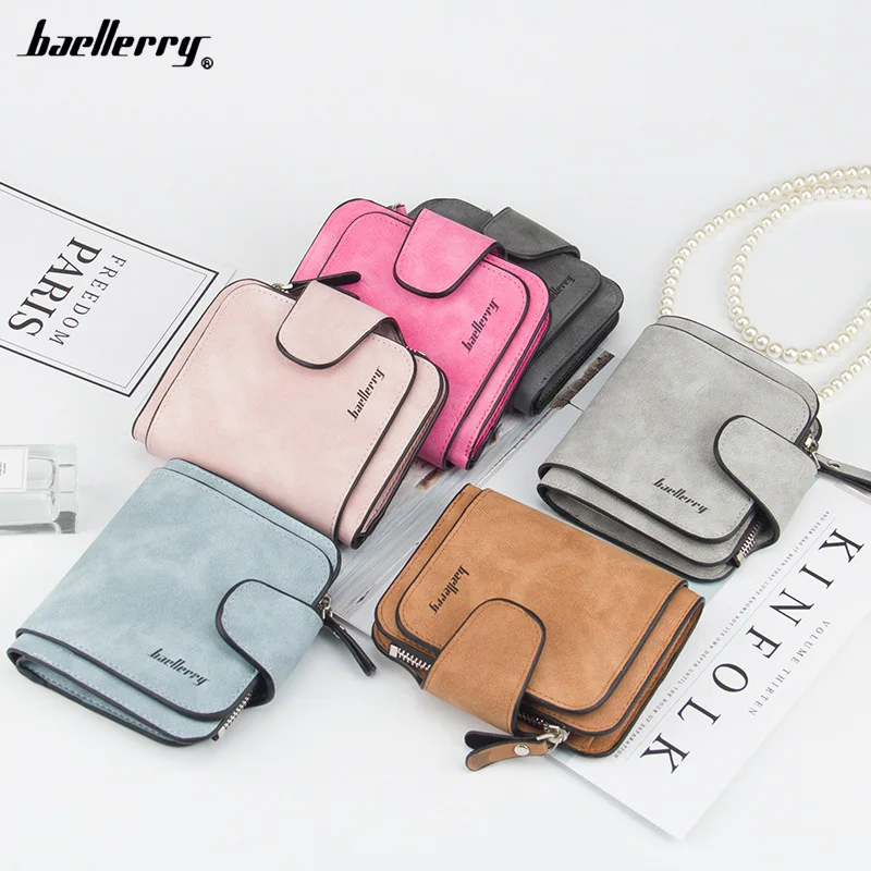 Женские кошельки Baellerry из искусственной кожи, короткий кошелек на молнии с карманом для монет, Женский кошелек, держатель для карт, высокое качество, Женский кошелек cartera