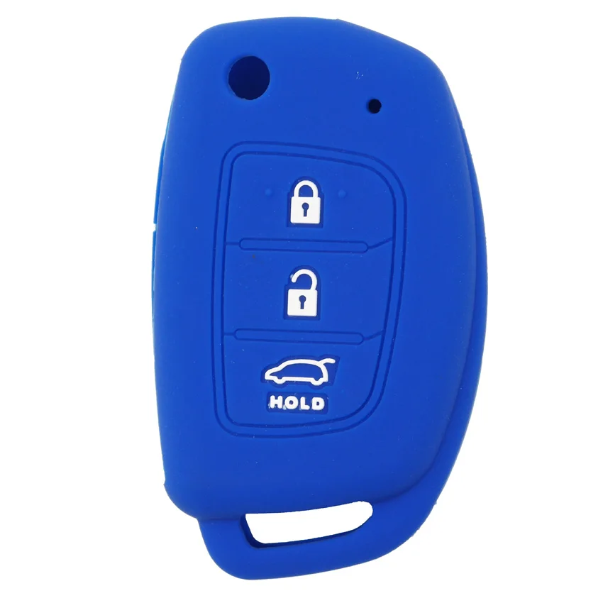 Blue MICOCHE 3 кнопки дистанционного флип силиконовый для ключа автомобиля чехол подходит для hyundai i10 i20 i30 IX25 IX35 IX45 Elantra Avante акцент Гранд швейцар - Название цвета: Blue