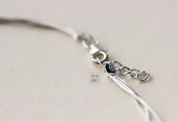 Многослойный/3 рядный браслет из серебра 925 пробы с шариками на удачу