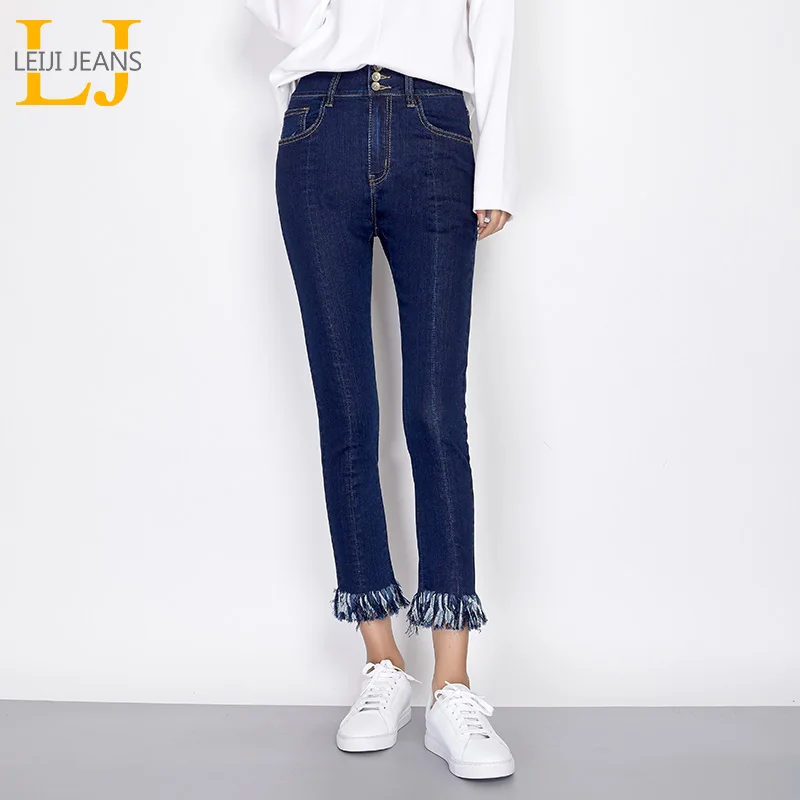 LEIJIJEANS осенние высокие уличные стильные женские узкие джинсы-карандаш с