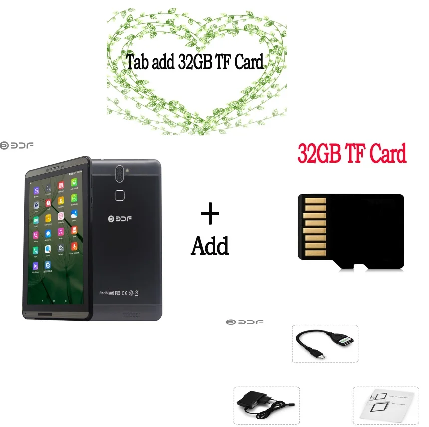 BDF планшет 7 дюймов Встроенный 3g телефон две sim-карты Android 6,0 планшетный ПК четырехъядерный 1 Гб+ 16 Гб Tab металлический корпус недорогой детский планшет 7