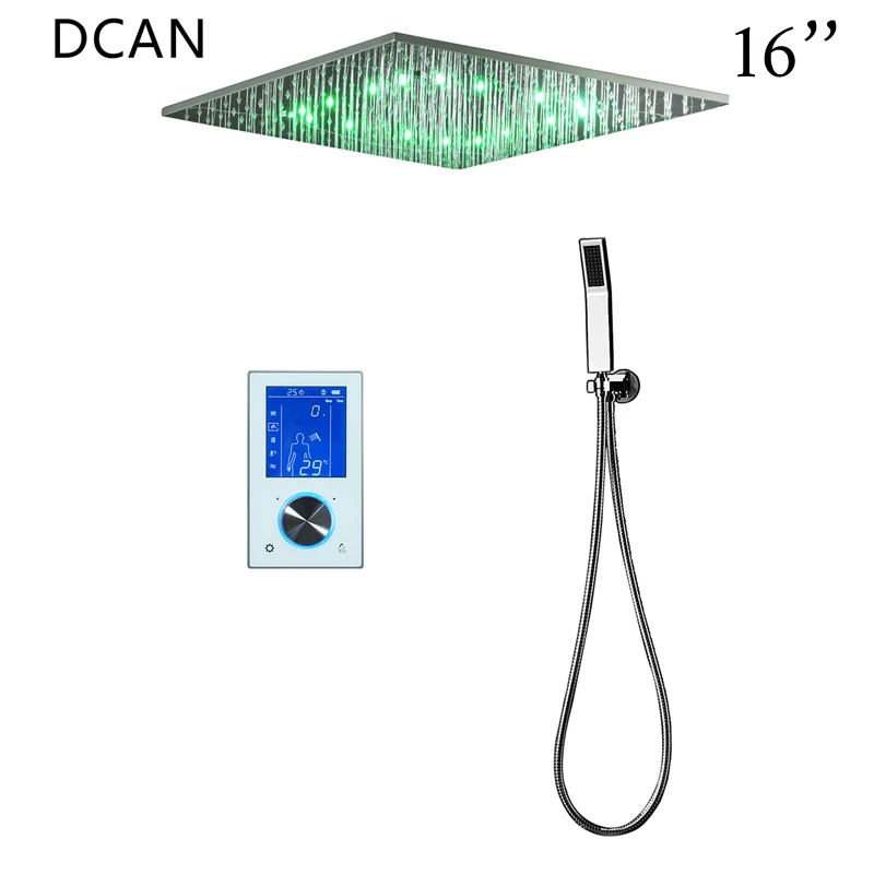 850005-16inch-led Наборы для душа Интеллектуальный ЖК-цифровой 2" SPA Mist LED Touch Mixer Набор для душа - Цвет: 850005-16inch-led