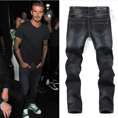 JJ 2015 Новый Черный Цвет Печатные джинсы мужчин Бренд Прямые Мужские Модельер