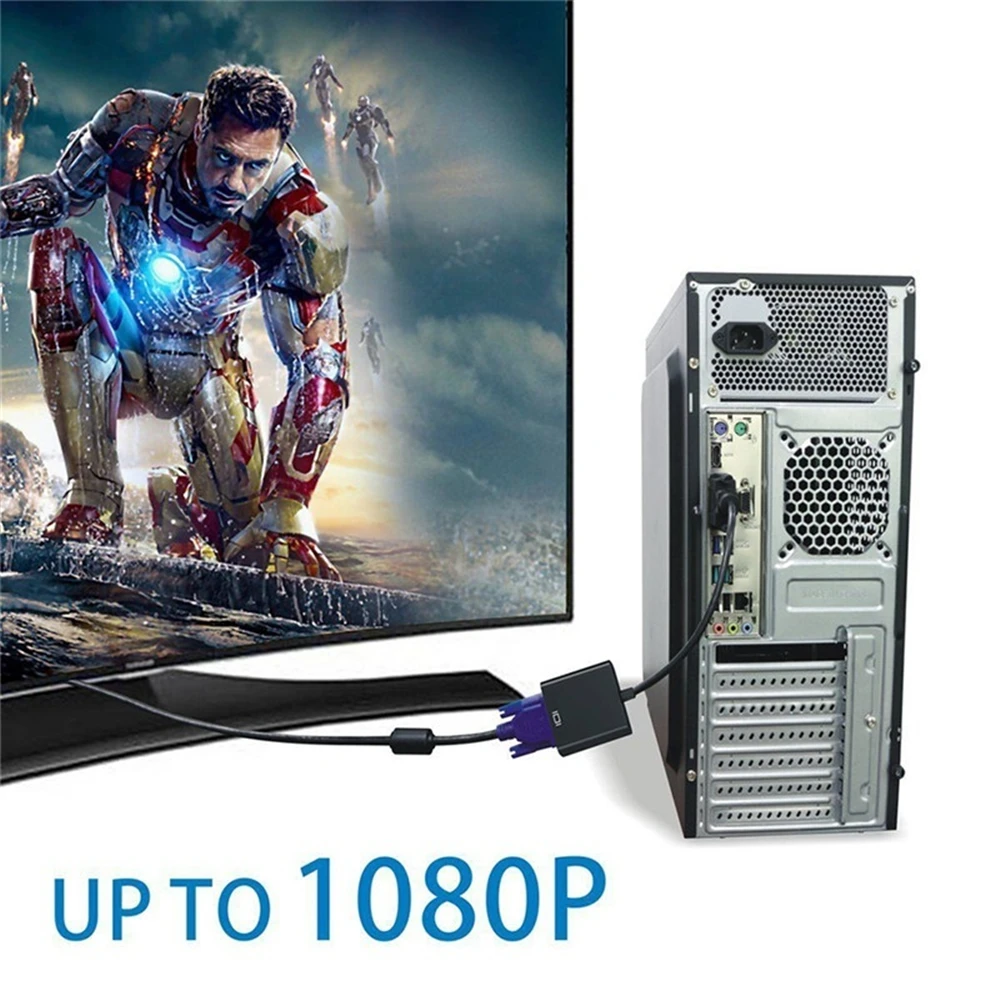 1080p DVI D 24 + 1 контактный разъем для VGA 15Pin Женский HDTV монитор кабель адаптер