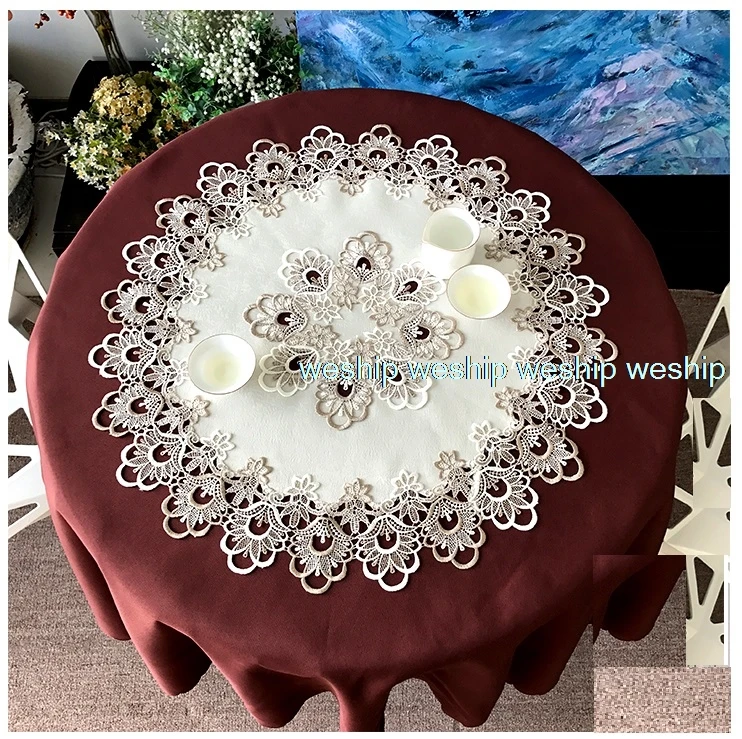 Белая кружевная Роскошная ткань с вышивкой художественный Европейский Стиль