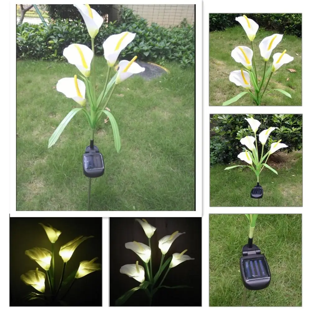 AKDSteel на солнечных батареях контактный светильник имитирующий Calla Lily ночник ярд