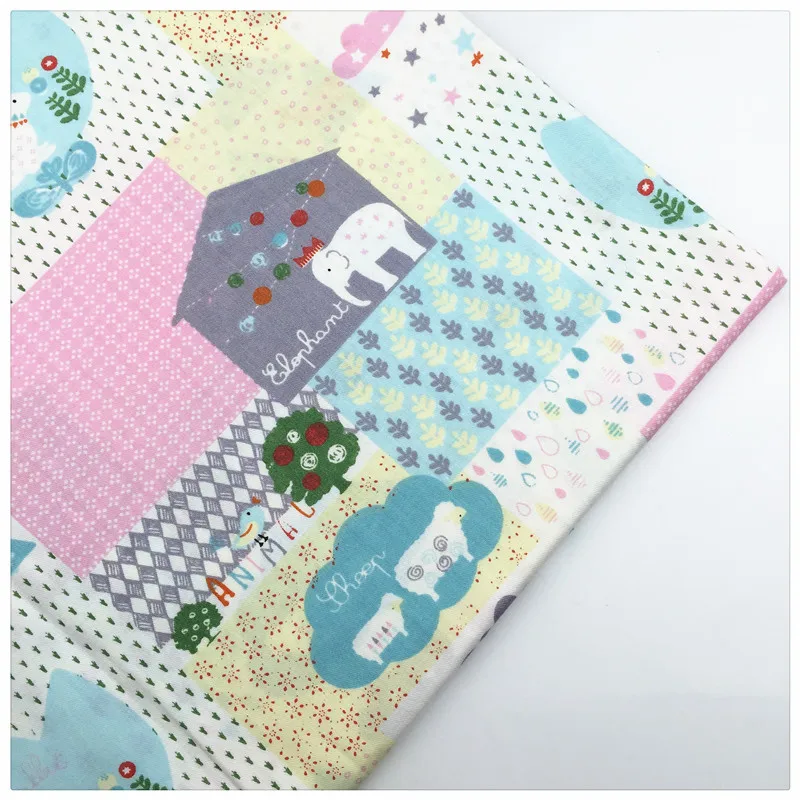 Syunss 100% хлопчатобумажная саржевая ткань розовое животное рай печатная Лоскутная