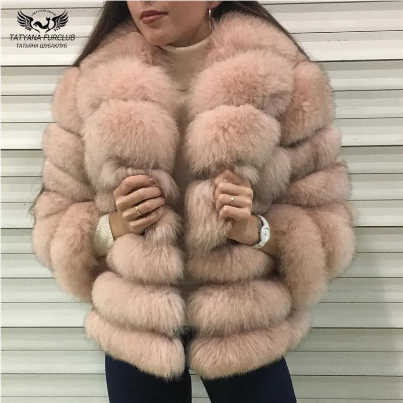 Tatyana furclub шуба из натурального Лисьего меха женская меховая куртка зимняя с воротником из натурального Лисьего меха теплая короткая Повседневная Верхняя одежда однотонная модная