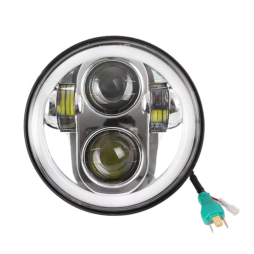 5 75 &quotмотоцикл H4 Hi Lo Beam 3/4&quot светодиодный фонарь с ангельскими глазками Halo Кольцо