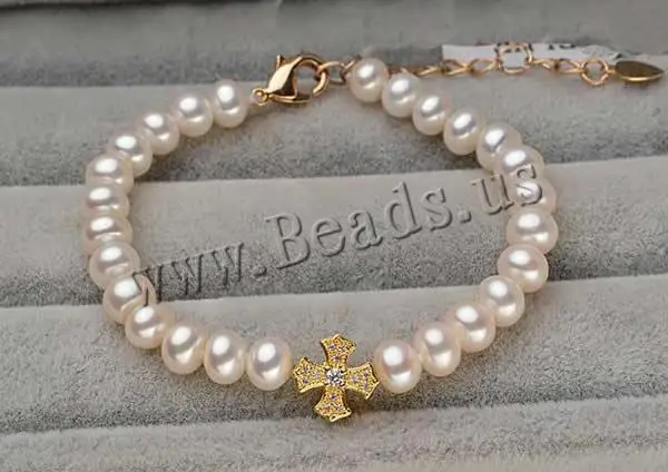 Free shipping!!!Freshwater Cultured Pearl Bracelet Sexy Jewelry Freshwater brass lobster clasp with 5cm extender chain | Украшения и