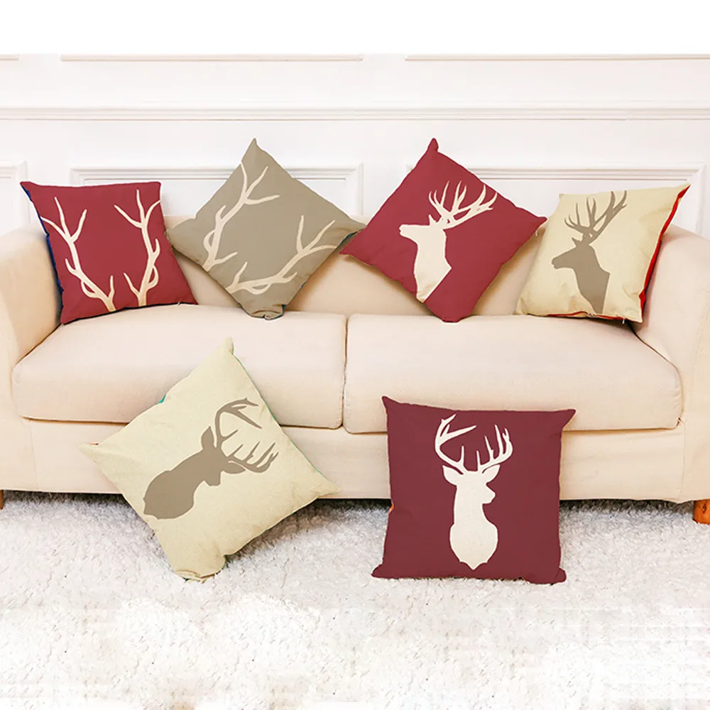 Рождественская Подушка чехол подушки с северными оленями Graffi Style Throw Moose для
