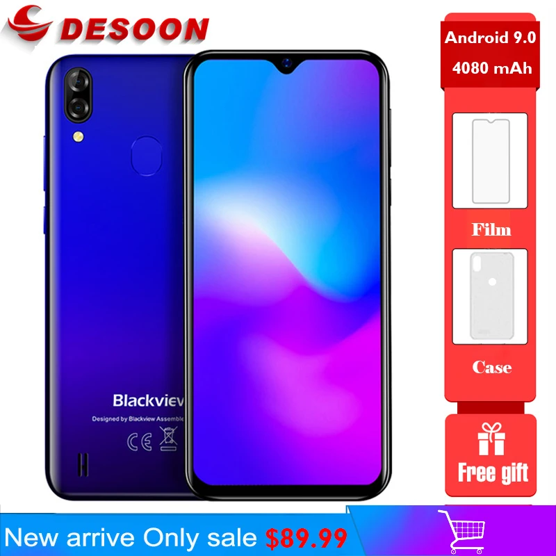 Blackview A60 Pro 6 088 &quot4 ядра Android 9 0 4G мобильный телефон 3 ГБ + 16 Гб за счет сканера