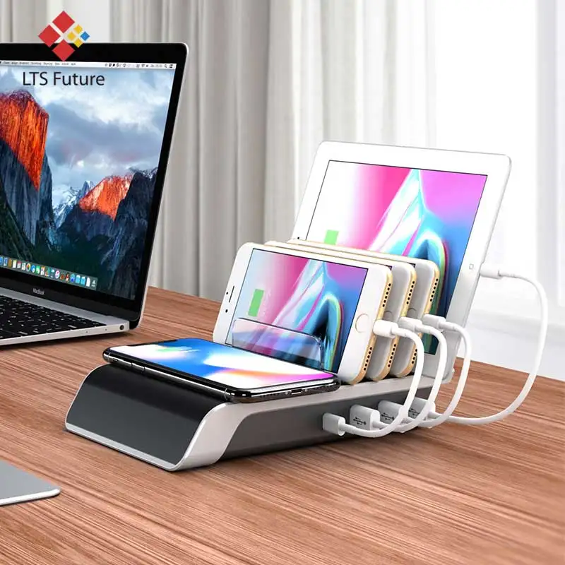 Мульти USB порт для зарядки док-станции 10W панель беспроводного зарядного