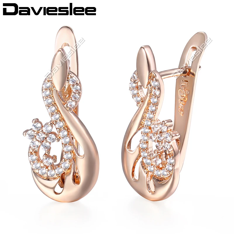 Davieslee серьги со шпилькой для Для женщин с твердым покрытием цветок из чистого