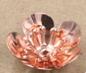 Rose Gold 20 шт./лот, Цвет: розовое золото, серебро, 6*16 мм, цветочные шапочки для бусин в форме цветка, филигранные свободные шапочки для самостоятельного изготовления ювелирных изделий - Цвет: Rose Gold