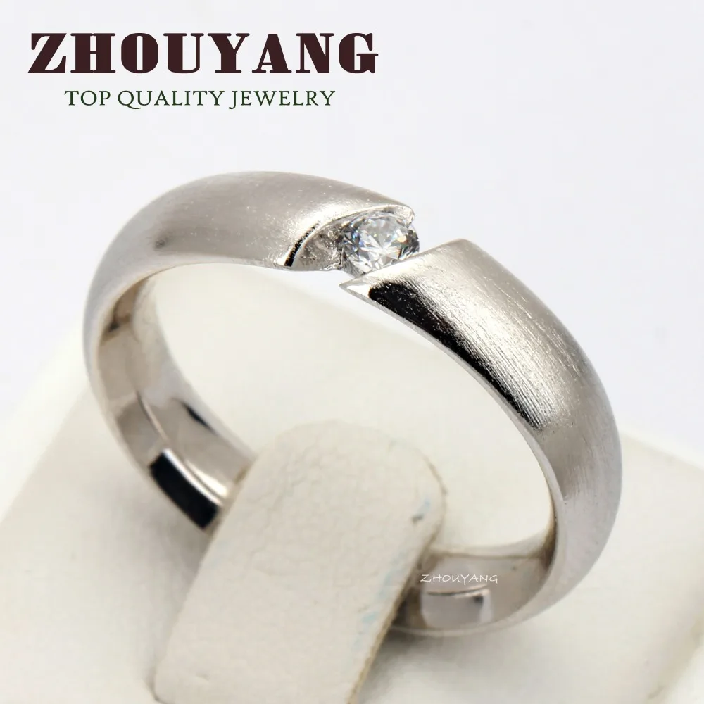 ZHOUYANG высококачественное кольцо с фианитами для рисования розовое золото