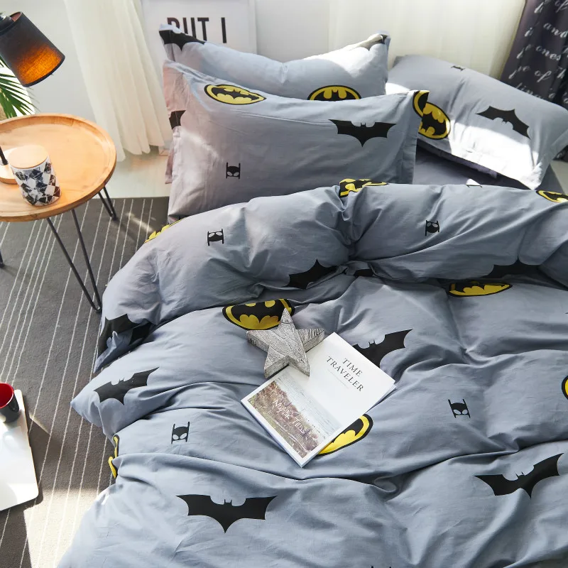 100% хлопок набор пододеяльников 4 шт. Бэтмен постельных принадлежностей двойной