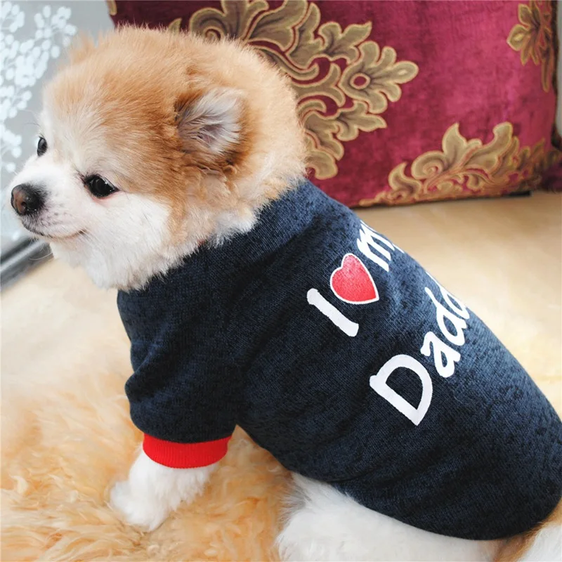 Зимнее пальто I LOVE MOM Dog куртка для питомца щенка чихуахуа Одежда собак зимняя