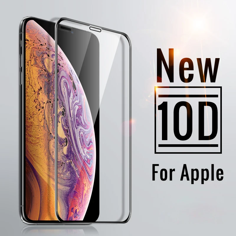 10D закаленное стекло для iphone 8 7 6 plus Защитное экрана Apple X xs max xr xsmax защитная пленка |