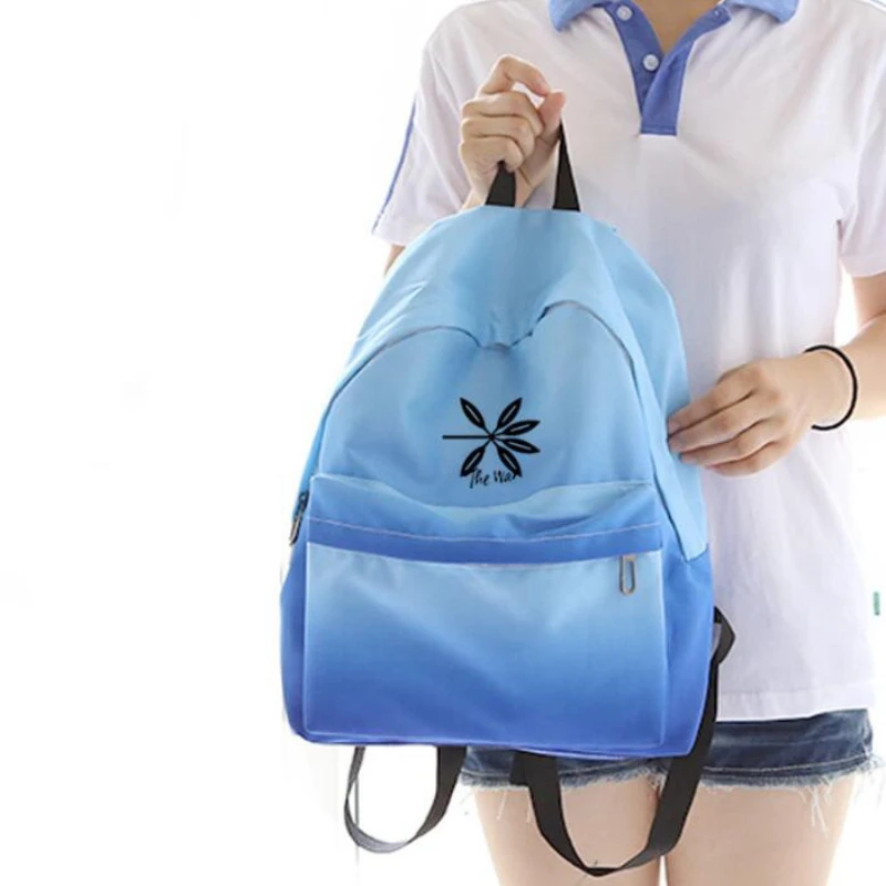 Mainlead New kpop EXO Group CHEN CHANYEOL Same Gradient Pink Blue Color Canvas Backpack |