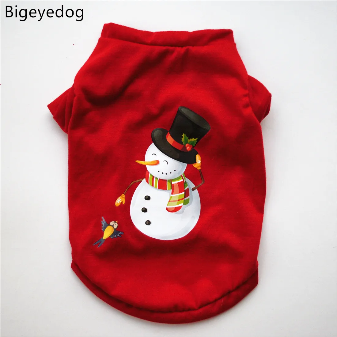 Рождественская Одежда для собак Bigeyedog одежда домашних животных футболка кошек