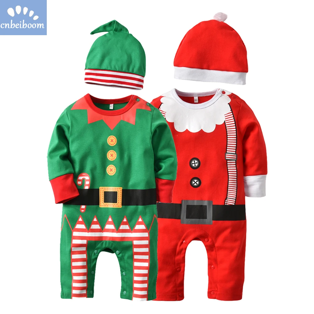 Детские Рождественские комбинезоны для мальчиков десткая Одежда девочек