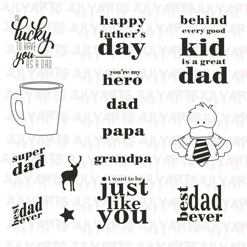 InLoveArts 15Pc/lot 14*14cm 2018 Decorative Clear Stamps For Scrapbooking Card Album Letter Deer Cup Just Like You | Канцтовары для