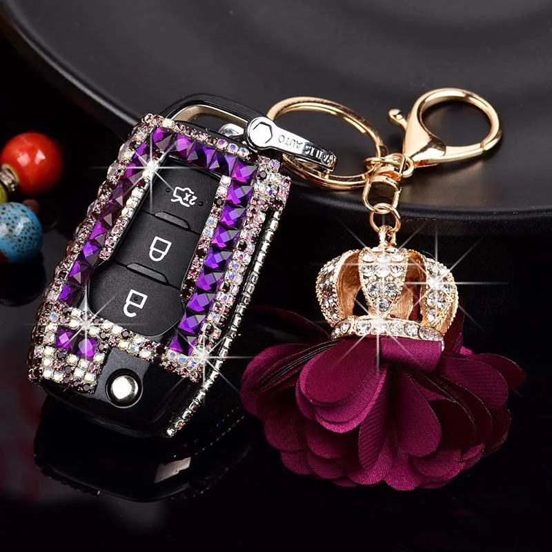 Rose purple Чехол для ключей автомобиля, украшение для Ford Escort Mondeo Everest Freddy Kuga Fiesta Escape Ecosport Ranger, Fusion - Название цвета: Rose purple