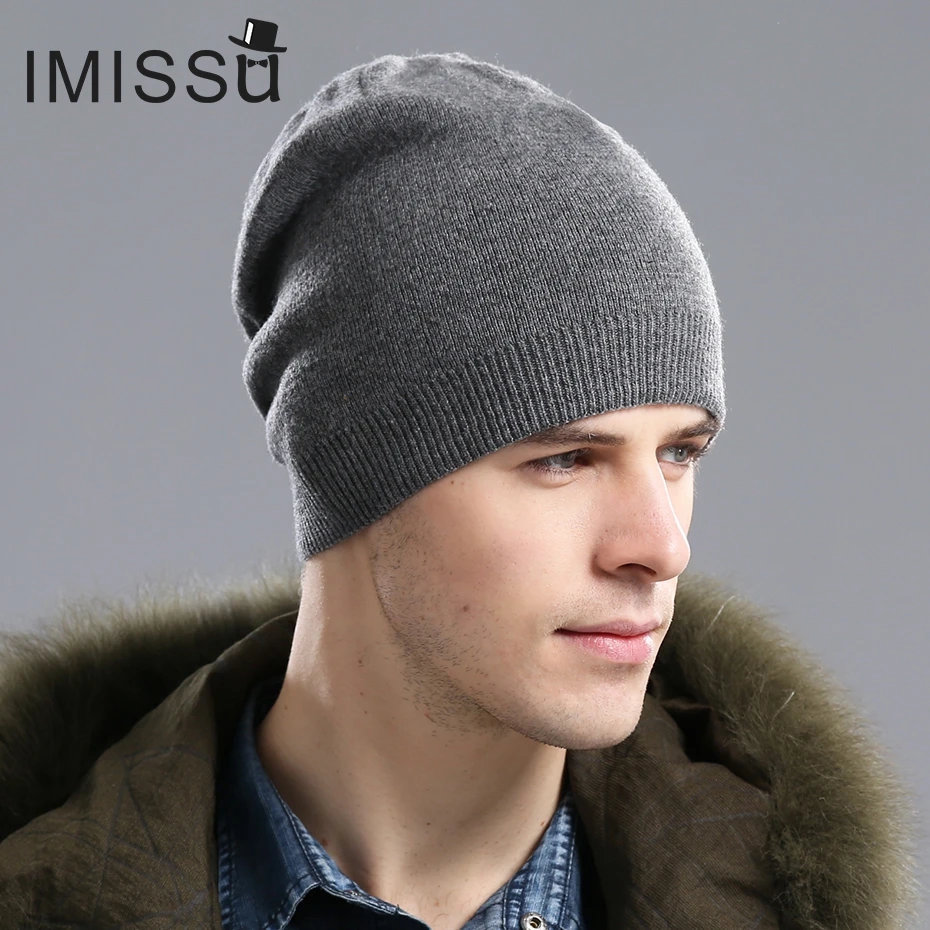 IMISSU брендовая новинка осень зима унисекс шапка вязаная натуральная шерсть Skullies