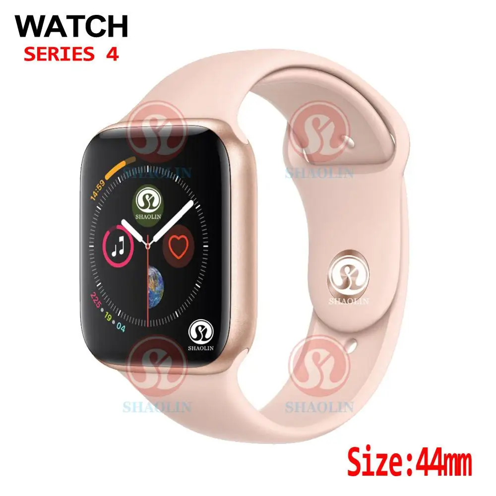 Rose Gold Смарт-часы серии 4 1:1 чехол для смарт-часов для Apple Watch iOS iphone Android телефон с ЭКГ-шагомер 44 мм Bluetooth - Цвет: Rose Gold