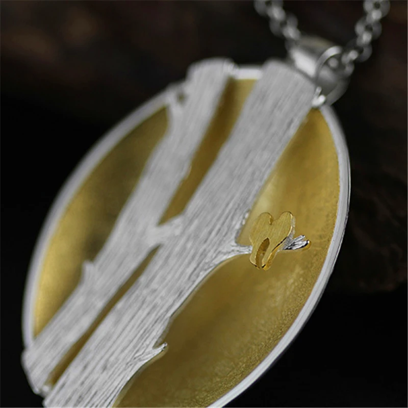 Женский кулон Птицы на ветках Lotus Fun без цепочки ручного изготовления из