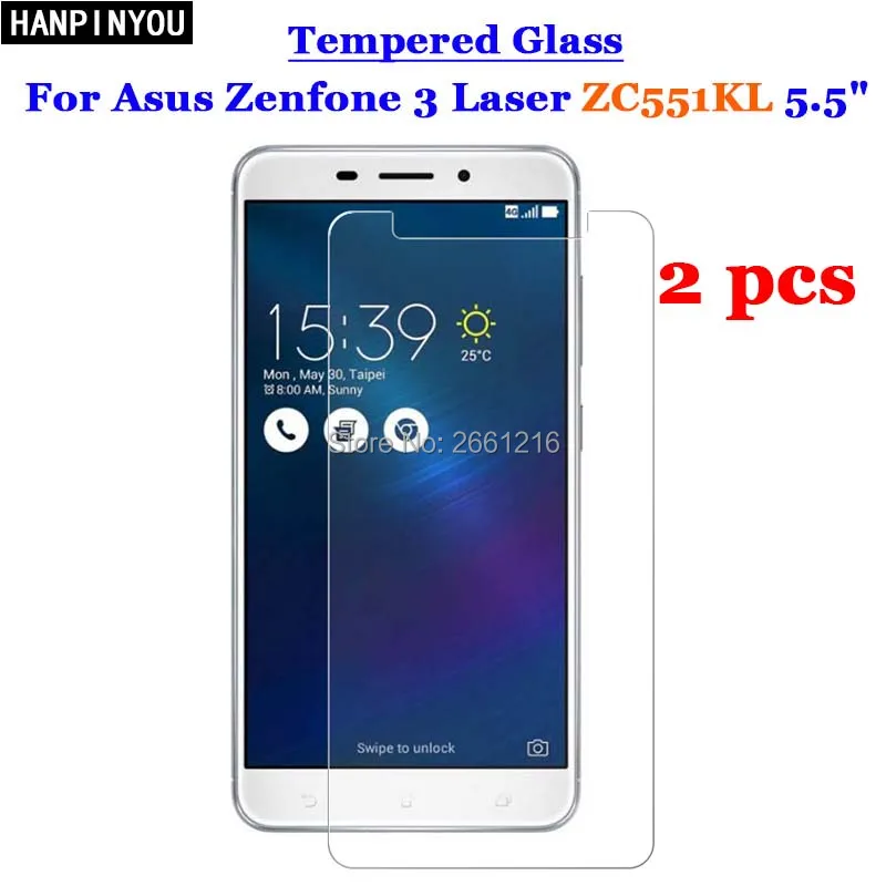 2 шт./лот для Asus Zenfone 3 Laser ZC551KL закаленное стекло 9H Премиум Защитная пленка экрана 5