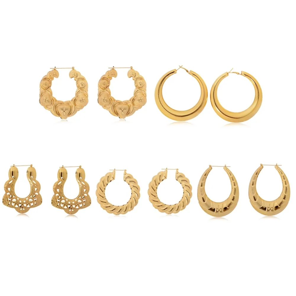 Серьги Brincos Para As Mulheres, большие бамбуковые серьги-кольца, Золотые серьги в стиле хип-хоп для девушек, большие круглые серьги-гвоздики для клуба уличных танцев