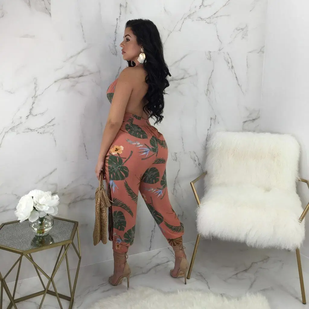 Сексуальный женский комбинезон с v образным вырезом Клубные вечерние