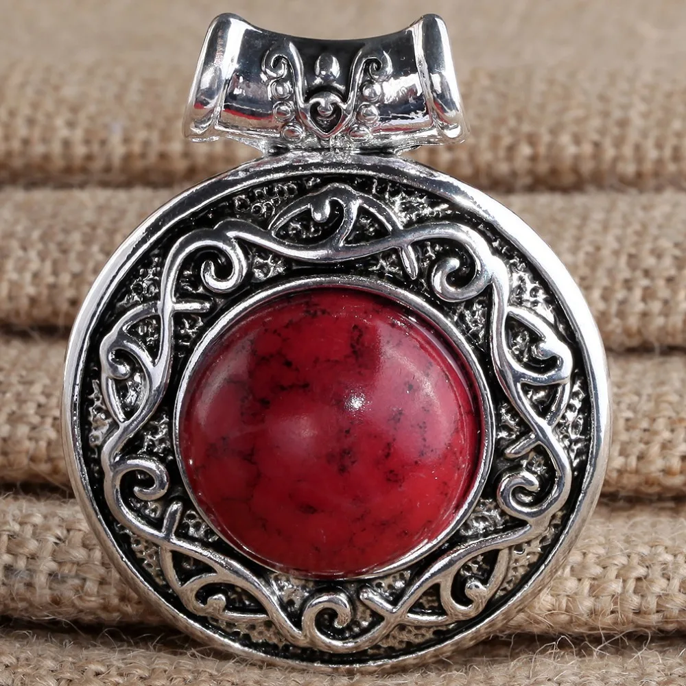 Изумительные красные камни Тибетский серебристый цвет ободки подвески серьги