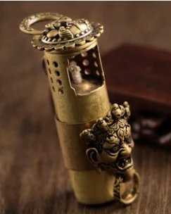 JFYJ смотреть видео 4 стиль ручной работы латунь ретро Второй мировой войны Винтаж hell King зажигалка - Цвет: 1