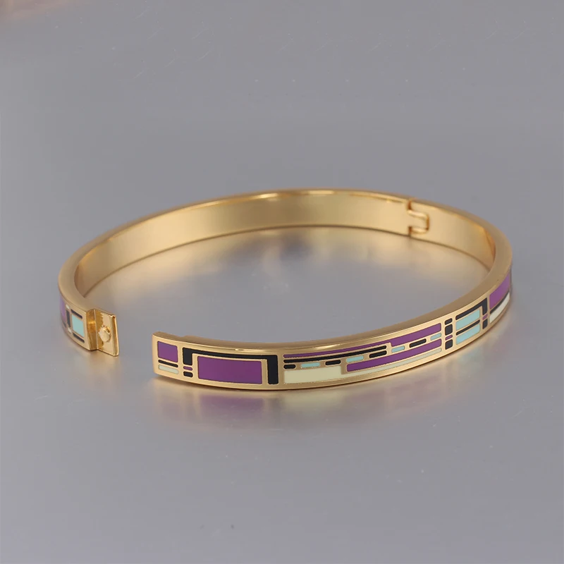 6 мм фиолетовые браслеты для женщин дизайнерский браслет эмалированная Женская