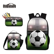 Dispalang Footballs School Backpack For Boys Cooler Bag Lunch Pencil Box Set Basketballs Bookbags For Student Male Cool Rucksack