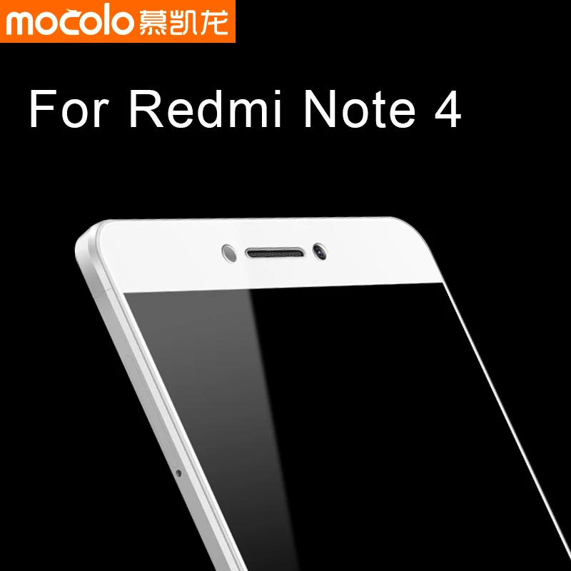 Mocolo Silk Printing Full Cover Tempered Glass Protector for Xiaomi Mi Redmi Note 4 Tempered Glass Hongmi Note 4 Glass Film 