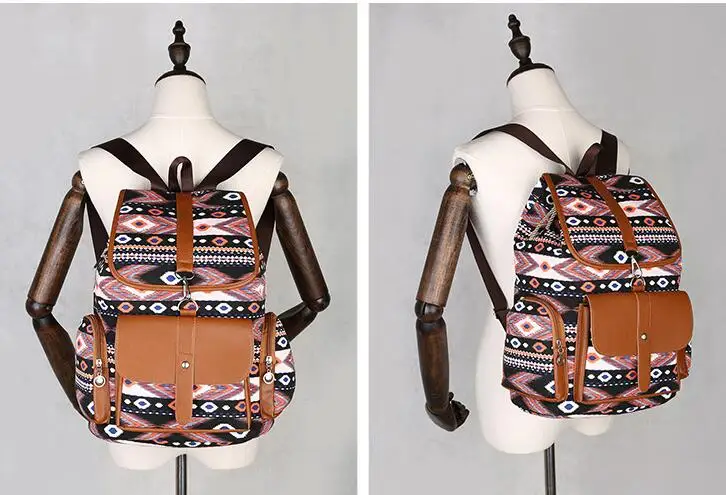 

Hot! 2018 Women Fashion Backpacks Canvas School Bags For Girls Teenagers Printing Travel Bag Boho Bohemia Style Female Rucksack