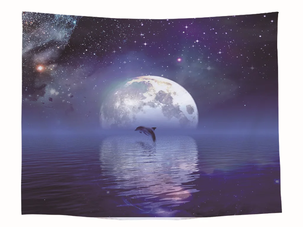 Psychedelic Night Starry Sky Stars Cosmic Galaxy Planet Universe Outer Space Tapestry Wall Hanging Cloth Tapestries Art Decor | Дом и сад