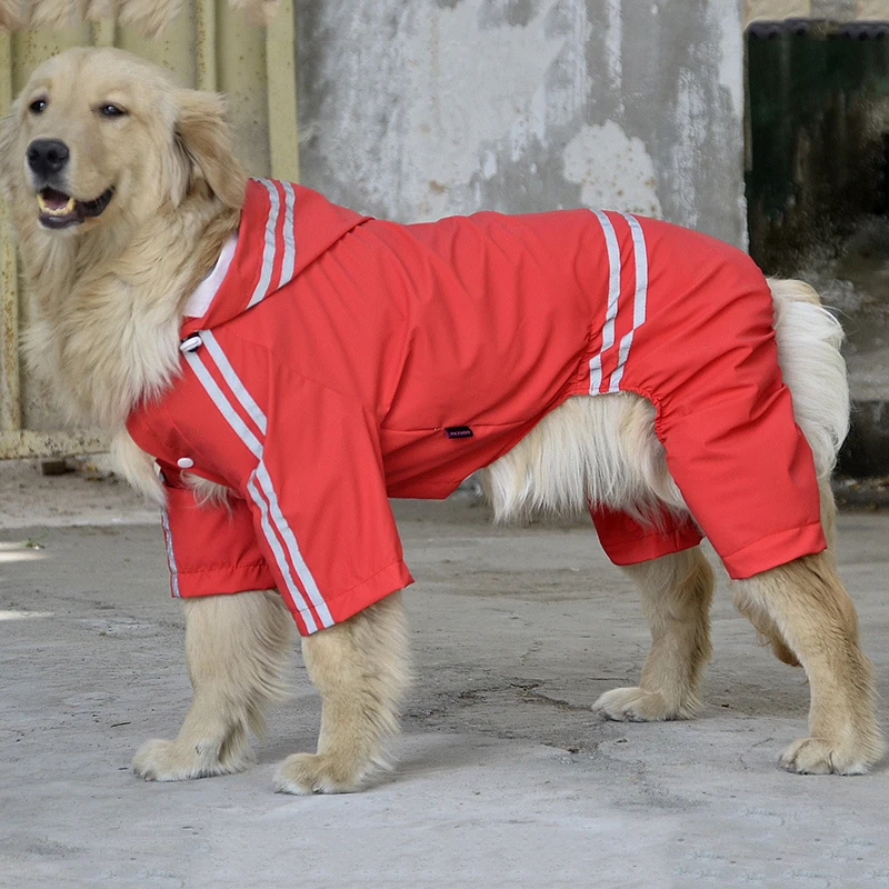 Плащ для больших собак со светоотражающими бар собака дождевик Куртка из