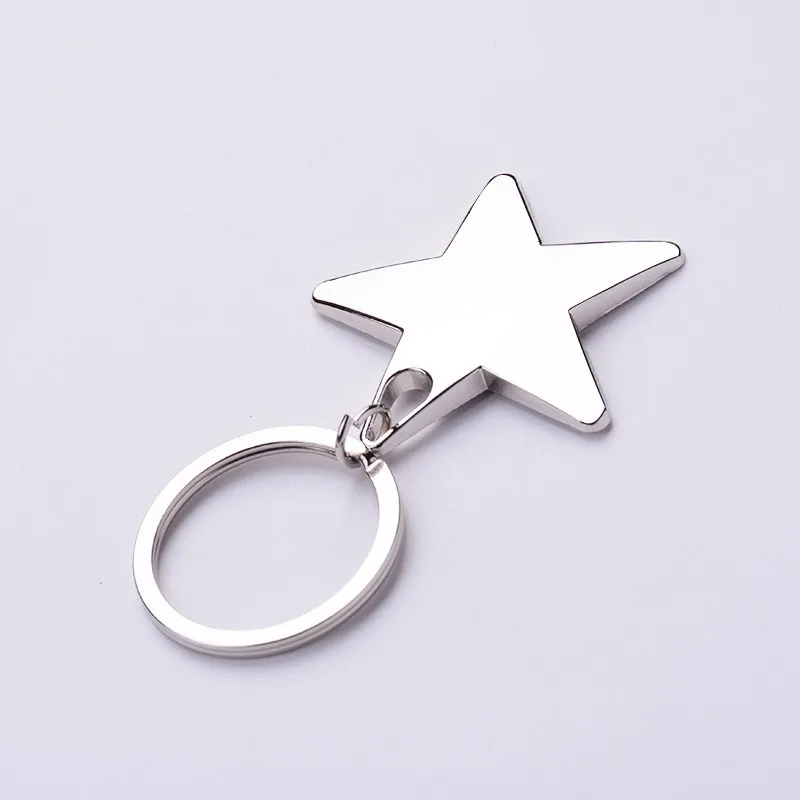 

1 piece star keychain keyring Zinc Alloy Star Shaped Keychains Metal Keyrings Five Pointed Star Shaped key chain