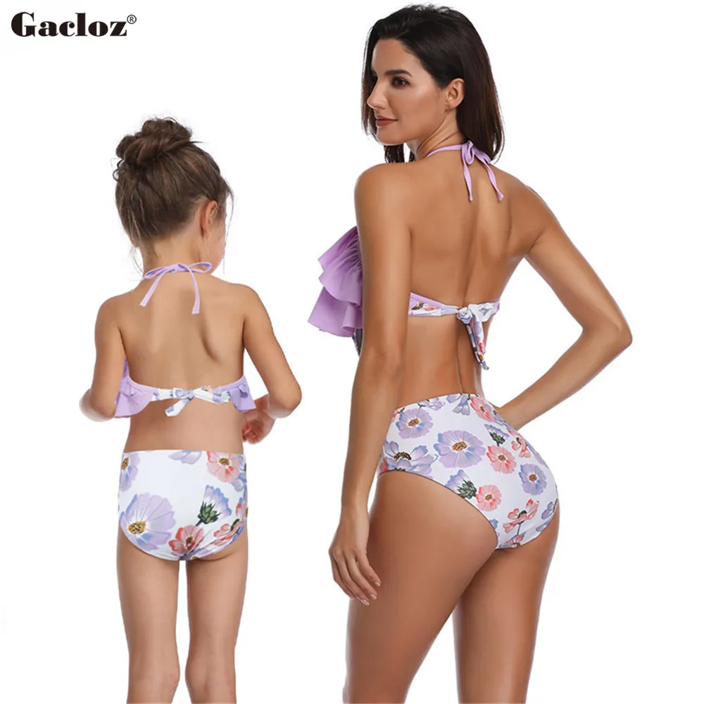 Семейные купальники для мамы и дочки танкини женские maillot de bain enfant fille badpak | Мать