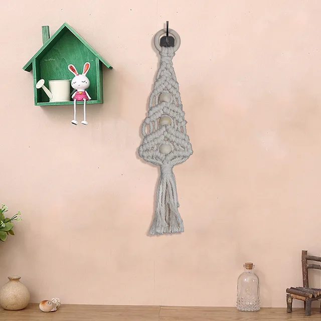 Деревянные бусины макраме настенное искусство ручной работы настенный гобелен с