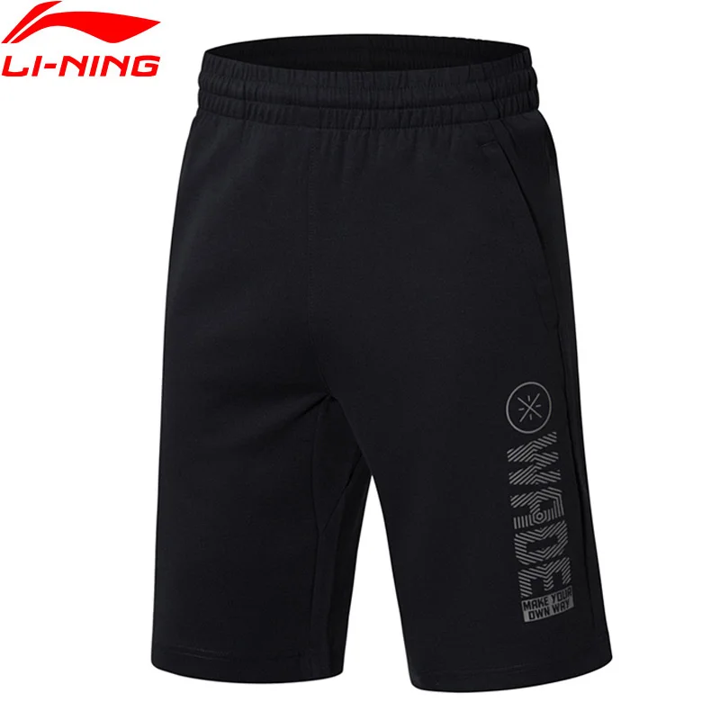 Li-Ning Men Wade Basketball Shorts Pockets 87% Cotton 13% Polyester Printing LiNing Comfort Sports AKSN271 MKD1569 | Спорт и