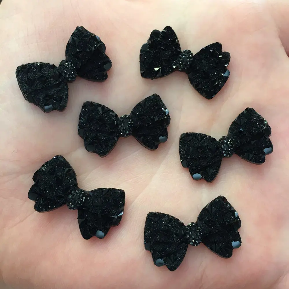 40 шт. черный бант с плоской спиной альбом для скрапбукинга из смолы Свадебный