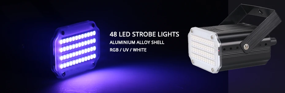 ALIEN 48 светодиодный RGB УФ белый стробоскоп огни диско DJ вечерние праздничные рождественские музыкальные Клубные звуковые активированные вспышки сценическое освещение