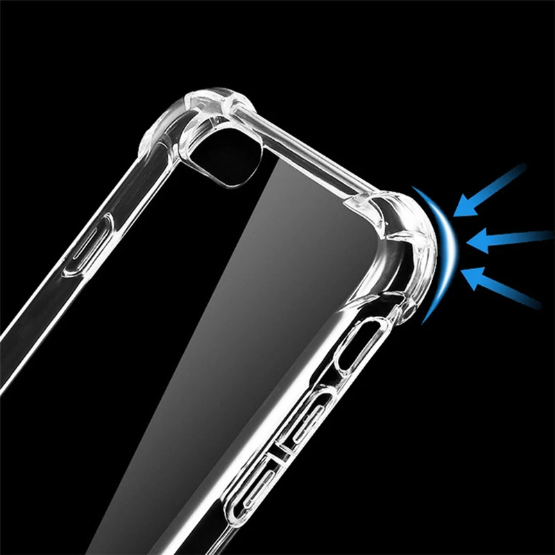 Чехол для iPhone X 8 7 6 6S Plus Прозрачная защитная задняя крышка противоударный бампер